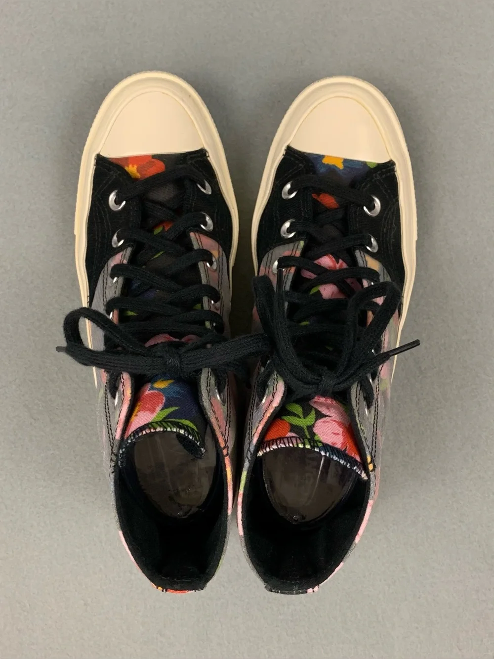 Converse Shoes Womens 8 Black Floral Chuck 70 Hi Top Sneaker Lace Up All Star
